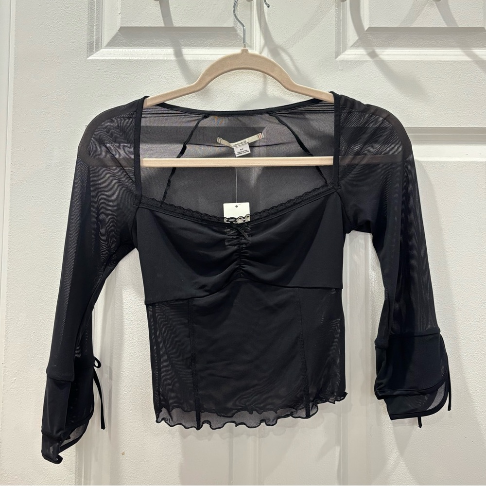 Black Mesh Top